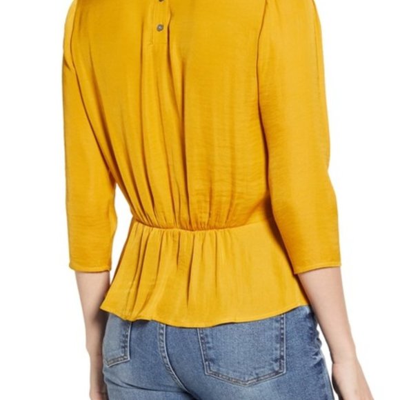 1.State Honey Pot Peplum V-neck Blouse, L - NWT - Picture 3 of 11